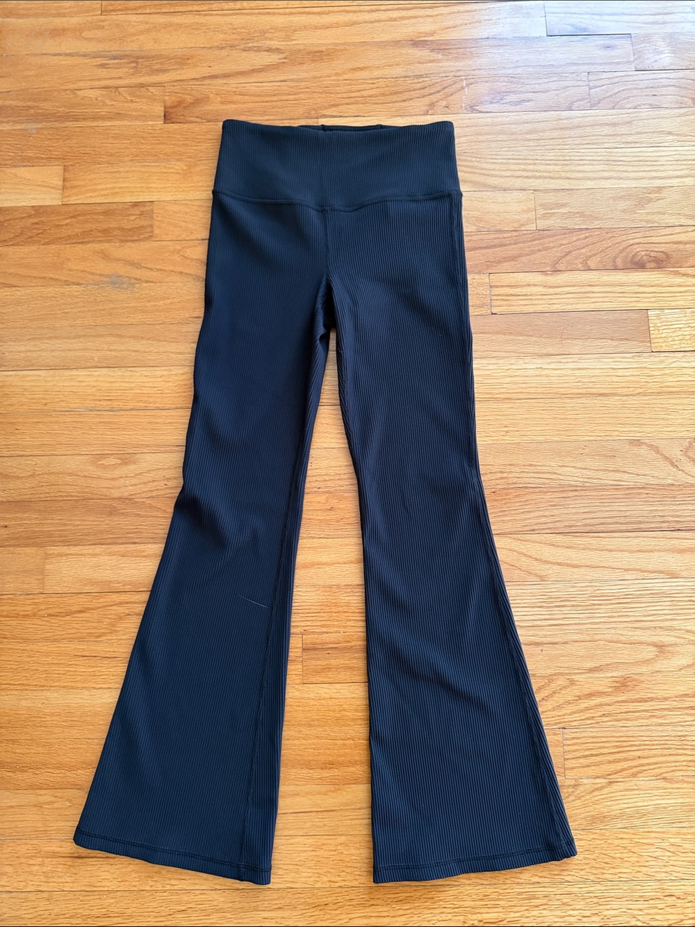 Athleta Elation Rib Black Flare Pants‎ Size: small